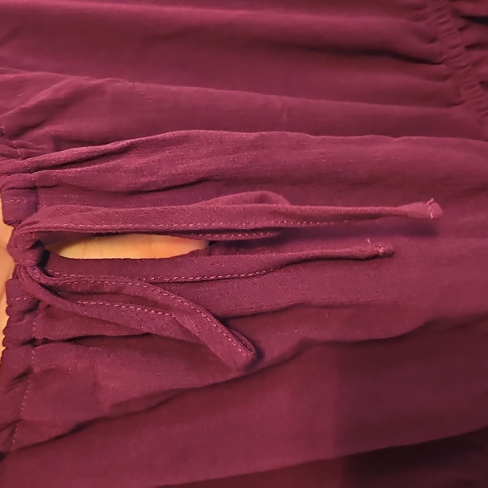 Torrid Purple Babydoll Crinkle Gauze Tie Front Blouse Size 1x 14-16 - Picture 4 of 7